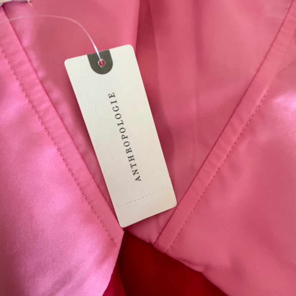 NWT Hutch pink scarlet red bow colorblock dress 6 - Picture 8 of 14